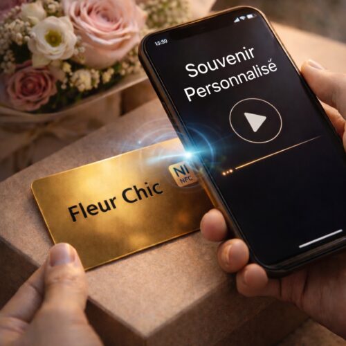 Carte NFC Cadeau Personnalisée – Message, Musique & Vidéo | Fleur Chic Maroc