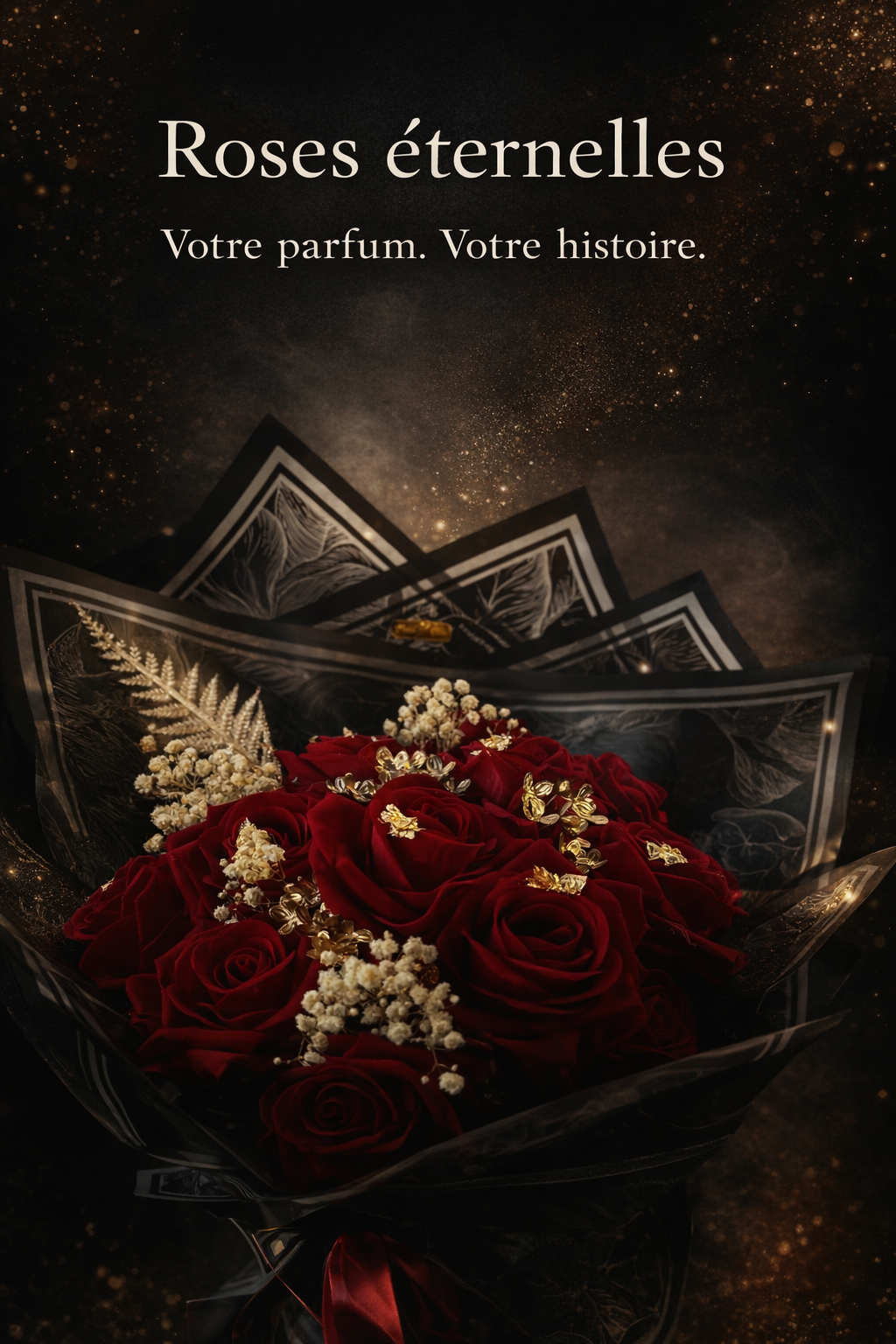 Roses éternelles – Bouquet parfum personnalisable